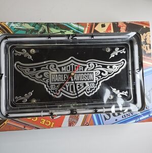 ⏰️ Harley Davidson License Plate Neon Light Clock